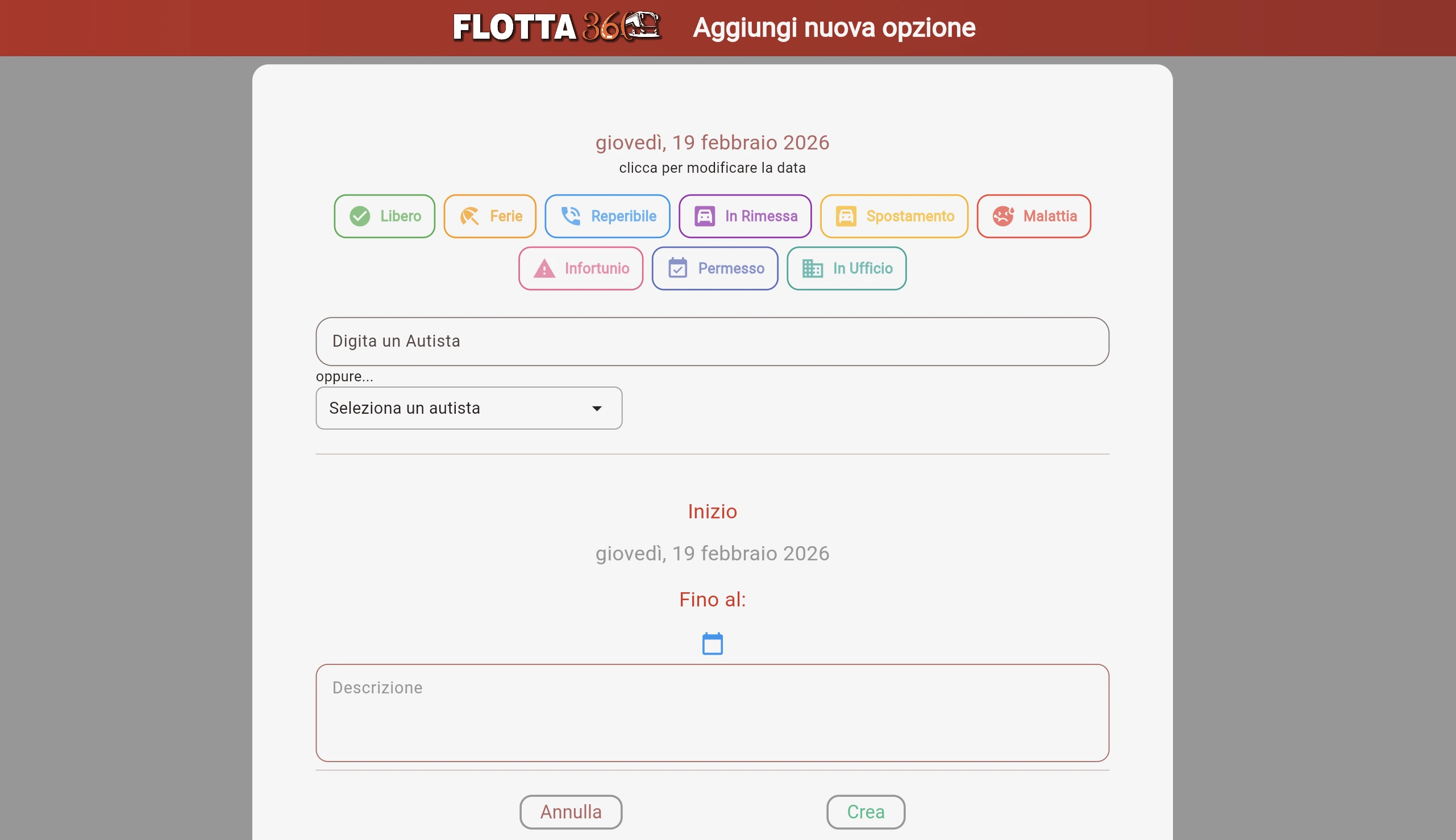 Flotta 360 — assegnazione servizi